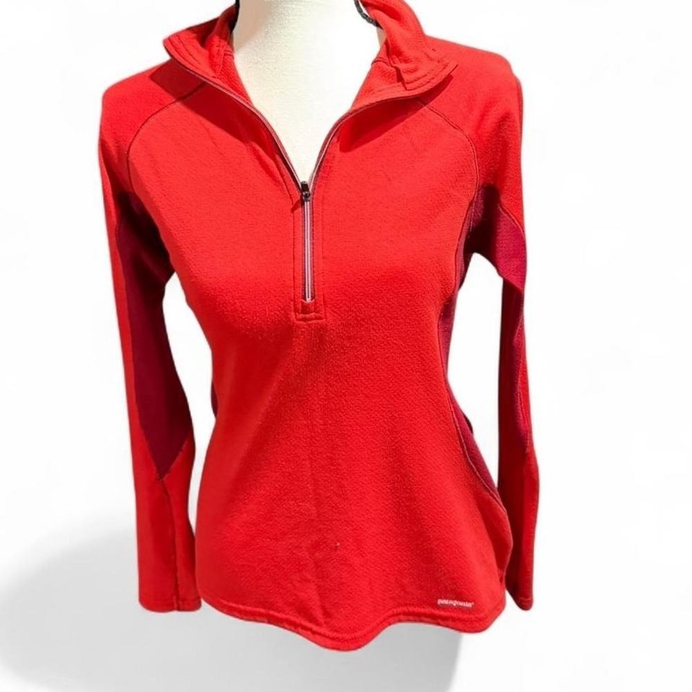 Patagonia Capilene 3 Polartec half‎ Zip Pullover Red Women XS Gorpcore